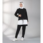 Sefamerve 0412-04 Siyah Tunik Pantolon İkili Takım
