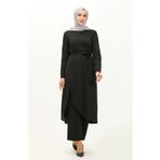 Sefamerve 0664-02 Siyah Kadın Tunik Pantolon İkili Takım