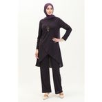 Sefamerve 0704-05 Mor Kadın Tunik Pantolon İkili Takım