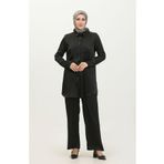 Sefamerve 11304-04 Siyah Kadın Tunik Pantolon İkili Takım
