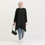 Sefamerve 2115-05 Siyah Kadın Tunik