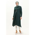 Sefamerve 2323-10 Zümrüt Yeşili Kadın Tunik