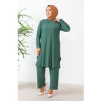 Sefamerve 2658-01 Zümrüt Yeşili Kadın Tunik Pantolon İkili Takım