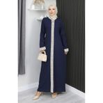 Sefamerve 3840-02 Lacivert Şile Bezi Elbise
