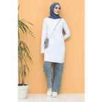 Sefamerve 6016-02 Beyaz Kadın Tunik