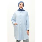 Sefamerve 6480-15 Mavi Kadın Tunik