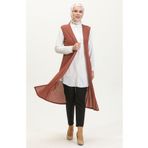 Sefamerve 8726-03 Koyu Kiremit Kadın Yelek