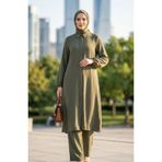 sefamerve Aerobin Kumaş Tunik Pantolon İkili Takım 4142-03 Haki