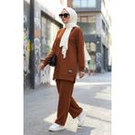 sefamerve Arma Detaylı Tunik Pantolon İkili Takım 0228-03 Taba