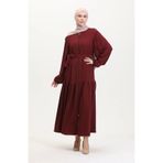 sefamerve Balon Kollu Ferace 1026-03 Bordo