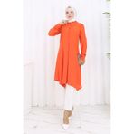 sefamerve Baskı Düğmeli Tunik 1102-06 Oranj