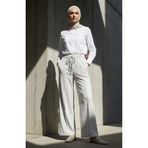 sefamerve Beli Lastikli Pantolon 71126-01 Krem