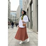 sefamerve Beli Lastikli Piliseli Etek 0213-17 Yavruağzı
