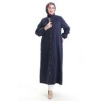 sefamerve Boydan Düğmeli Kot Ferace 0058-01 Lacivert