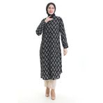 sefamerve Boydan Düğmeli Uzun Tunik 0092-02 Siyah Beyaz