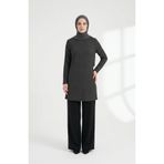 sefamerve Buble Kumaş Rahat Kesim Tunik 0506-03 Siyah