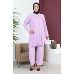 sefamerve Büyük Beden Tunik Pantolon İkili Takım 2691-05 Lila