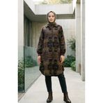 sefamerve Desenli Düğmeli Oduncu Kışlık Tunik 2503-03 Hardal Mor
