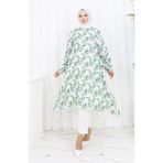 sefamerve Desenli Krep Tunik 1014-03 Yeşil