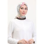 sefamerve Desenli Soft Eşarp 70243-06 Acı Kahve Çağla Yeşili