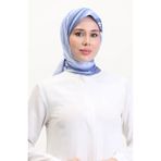 sefamerve Desenli Soft Eşarp 70254-09 Mavi Koyu Mavi