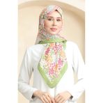 sefamerve Desenli Soft Eşarp 70260-06 Fıstık Yeşili Fuşya