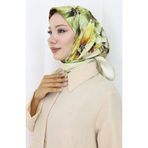 sefamerve Dijital Rayon Eşarp 70298-10 Yağ Yeşili