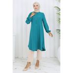 sefamerve Düğme Detaylı Aerobin Tunik 0175-08 Mint Yeşili
