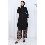sefamerve Düğmeli Tunik Pantolon İkili Takım 0125-01 Siyah