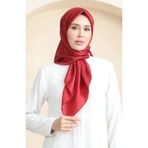 sefamerve Düz Kristal Eşarp 70252-25 Açık Bordo