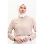 sefamerve Düz Twill Eşarp 19096-02 Krem
