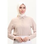 sefamerve Düz Twill Eşarp 19096-03 Koyu Krem