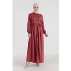 sefamerve Fermuarlı Ferace 0569-11 Gül Kurusu