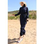 sefamerve Hijab Beli Lastikli Çantalı Tesettür Mayo 5035-01 Lacivert