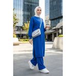 sefamerve İki İplik Tunik Pantolon İkili Takım 0549-03 Saks