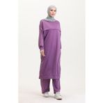 sefamerve İki İplik Tunik Pantolon İkili Takım 0549-06 Lila
