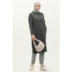 sefamerve Kapüşonlu Spor Tunik 3007-30 Antrasit