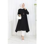 sefamerve Krep Kumaş Salaş Tunik 1011-01 Siyah