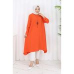 sefamerve Krep Kumaş Salaş Tunik 1011-03 Kiremit
