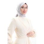 sefamerve Madame Mary Fransız Vual Eşarp 19098-04 Açık Gri