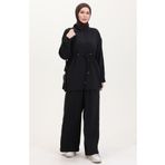 sefamerve Modal Kumaş Tunik Pantolon İkili Takım 4064-05 Siyah