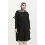 sefamerve Rahat Kesim Düz Tunik 8712-01 Siyah