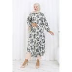 sefamerve Viskon Kumaş Boydan Düğmeli Uzun Tunik 0174-03 Siyah