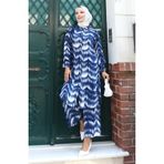 sefamerve Viskon Kumaş Tunik Pantolon İkili Takım 0142-03 Lacivert