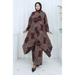 sefamerve Viskon Kumaş Tunik Pantolon İkili Takım 2143-04 Kiremit