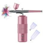 Sefdrert Akülü Airbrush Kiti Kompresör, Taşınabilir El Airbrush Seti Boyama Kek Nail Art için