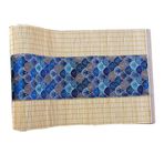 Sefdrert Asya tarzı bambu masa örtüsü, retro masa paspası, mutfak, yemek odası ve yatak odası dekorasyonu için uygundur. Royal Blue