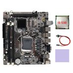Sefdrert H55 Anakart Aksesuarları LGA1156 Destekler I3 530 I5 760 Serisi CPU DDR3 Bellek+I3 530 CPU Anahtarı Kablosu Termal Pad