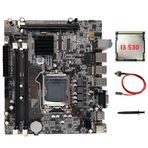 Sefdrert H55 Anakart Aksesuarları Parçaları LGA1156 Destekler I3 530 I5 760 Serisi CPU DDR3 Bellek+I3 530 CPU Anahtarı Kablosu Termal Gres
