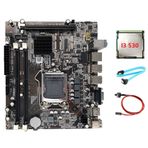 Sefdrert H55 Anakart LGA1156 I3 530 I5 760 Serisi CPU DDR3 Bellek Anakart+I3 530 CPU+SATA Kablosu+Anahtarı Kablosu Destekler